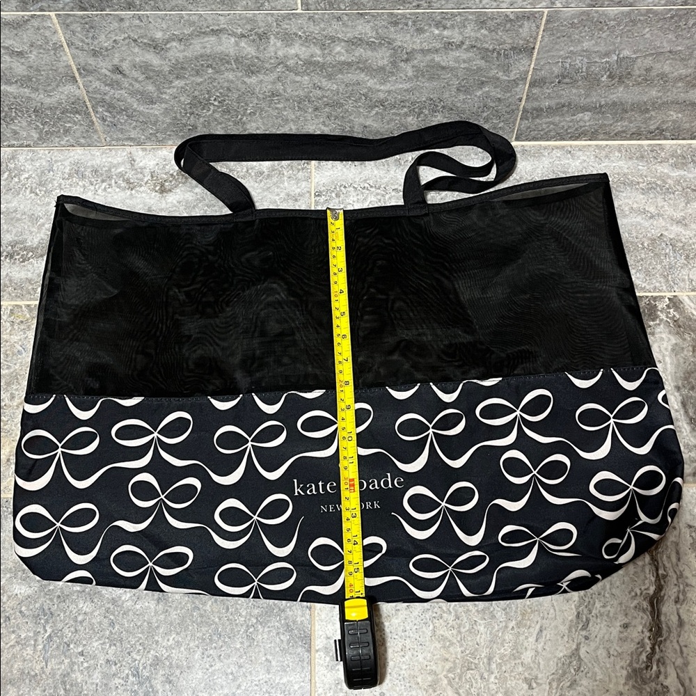 💥HP💥Kate Spade New York Bow Mesh Tote – Black/White - Picture 5 of 6
